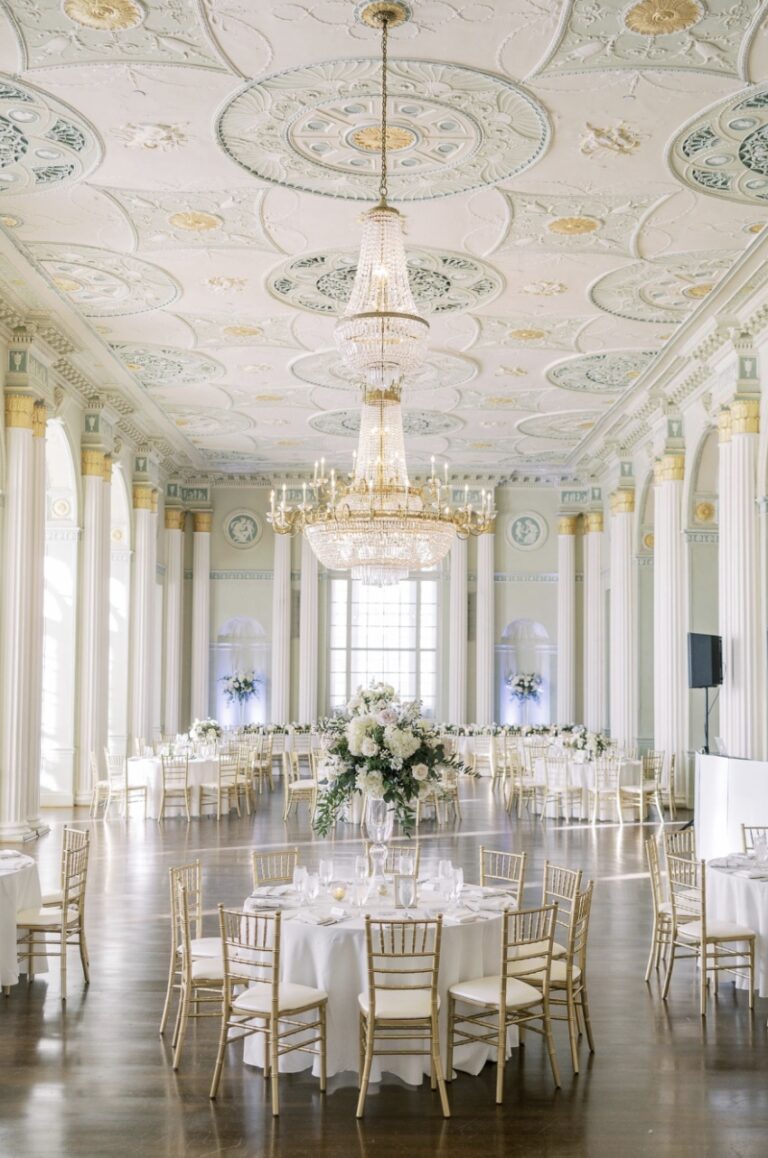 Luxury wedding at Biltmore Ballrooms in Atlanta planned and designed by a full-service wedding planner, featuring grand architecture, elevated florals, and refined reception design.