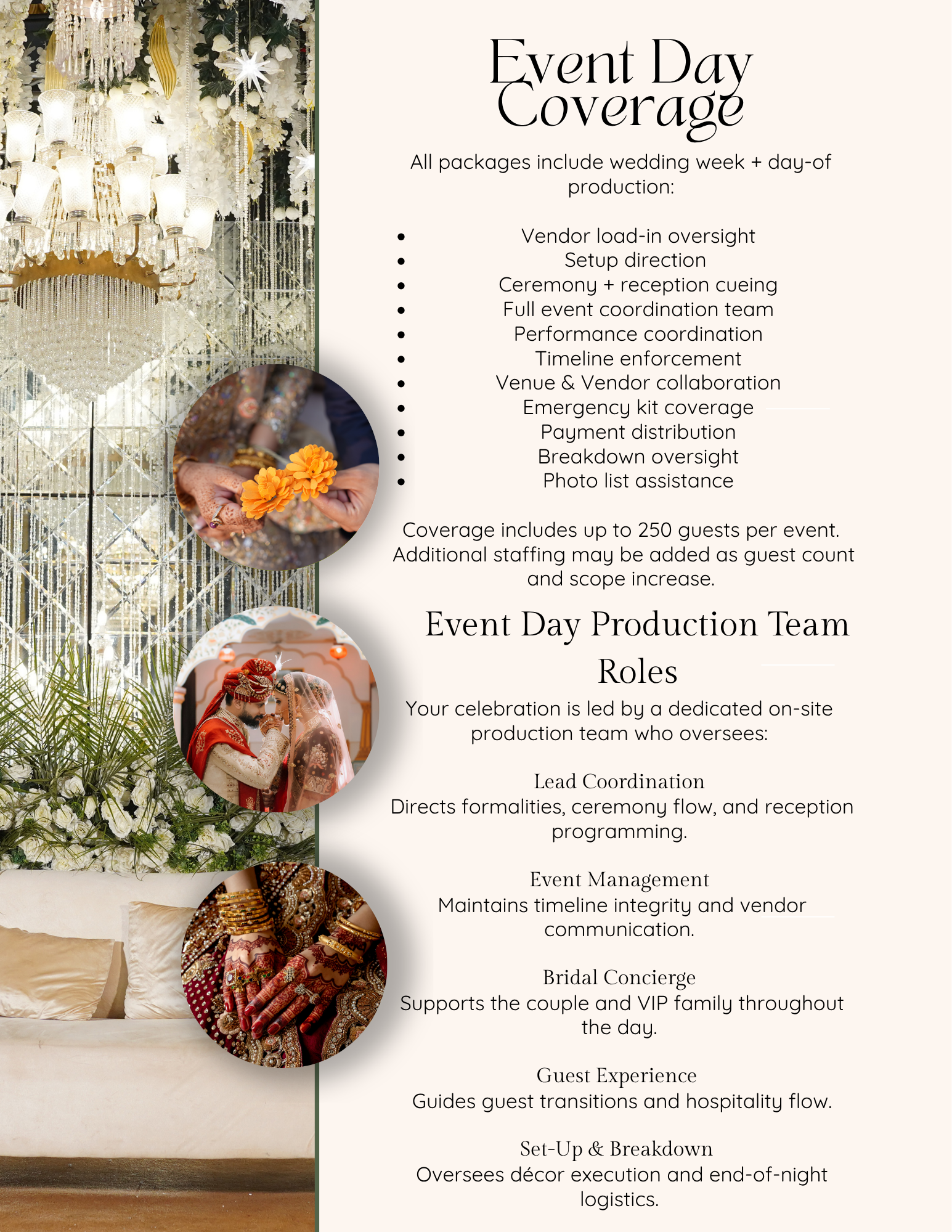 South Asian wedding planning and event management services in Atlanta, Georgia, and Chattanooga featuring full-service production, timeline leadership, and multi-event coordination.