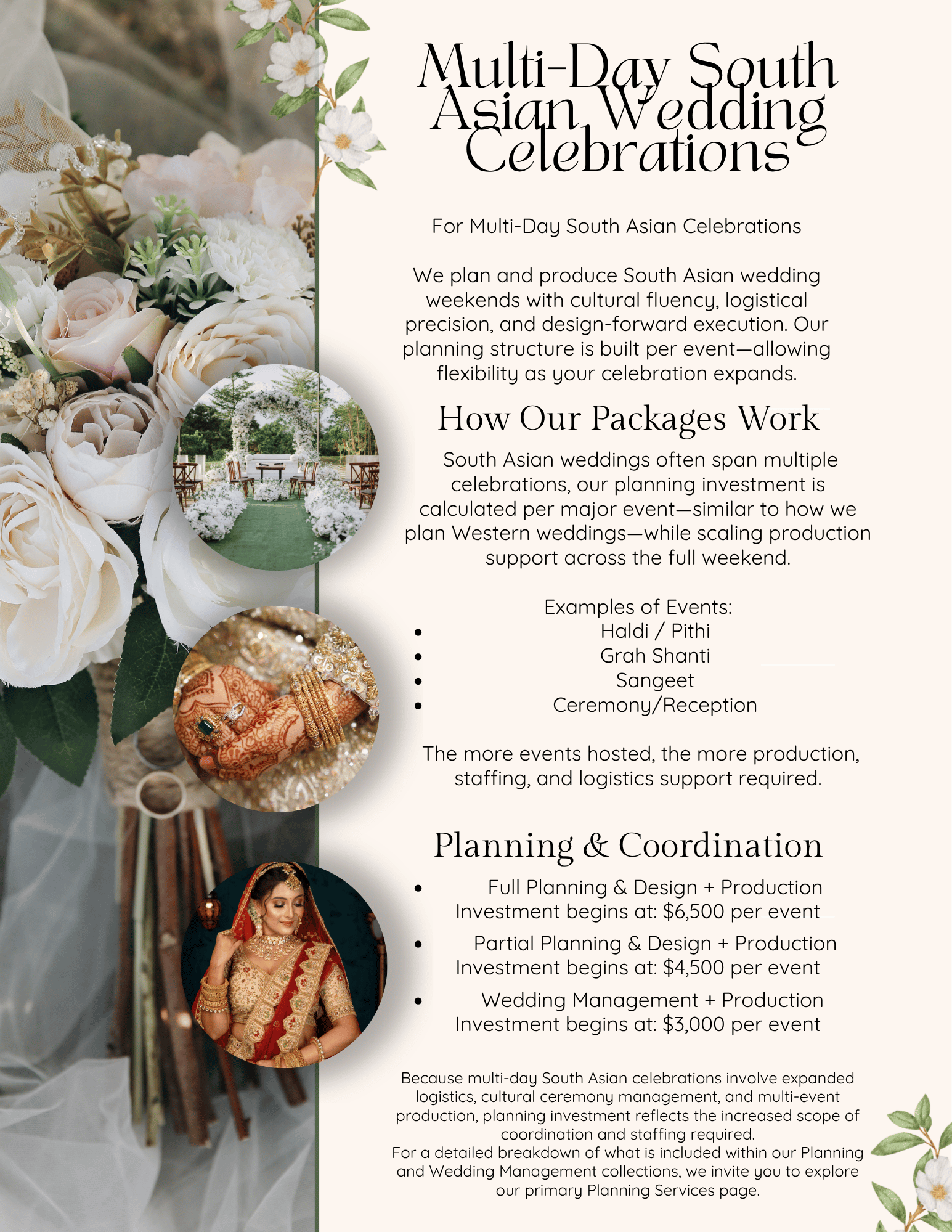 South Asian fusion Indian wedding planned in Atlanta, Georgia featuring a culturally rich celebration with modern Western reception details.