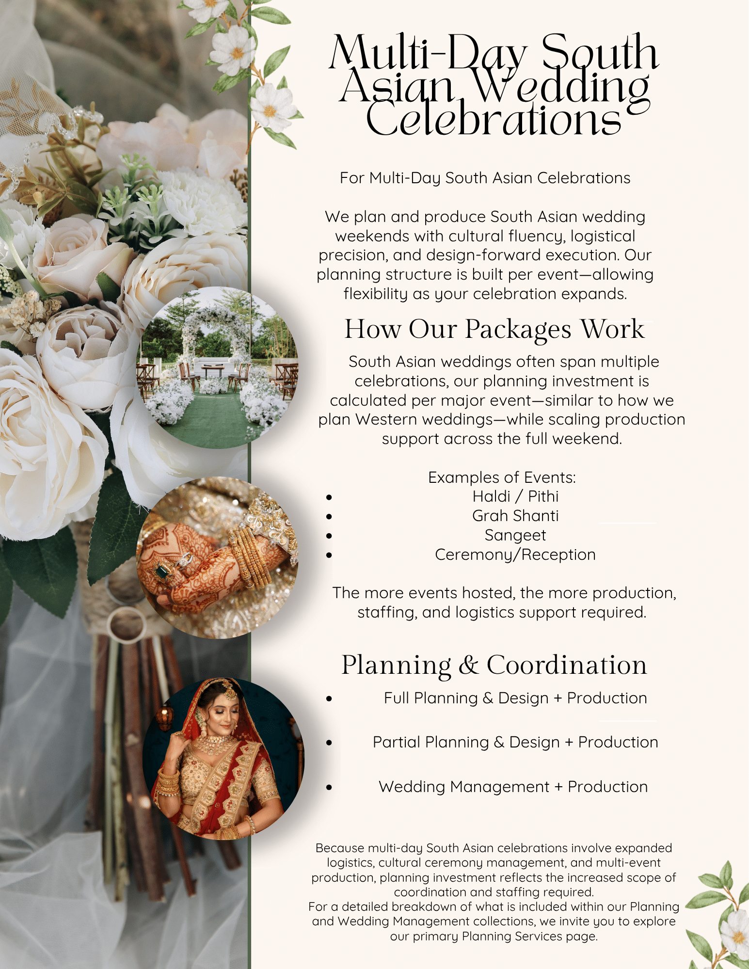South Asian fusion Indian wedding planned in Atlanta, Georgia featuring a culturally rich celebration with modern Western reception details.